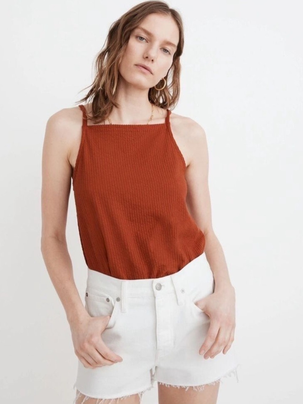 Madewell Tile White Relaxed Denim Shorts - Size 30